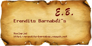 Erendits Barnabás névjegykártya